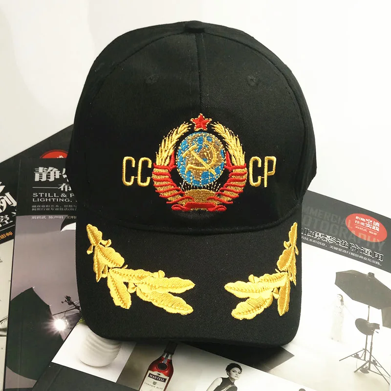 Бейсбол Кепки CCCP СССР русский Стиль унисекс черного и красного цвета из хлопка с