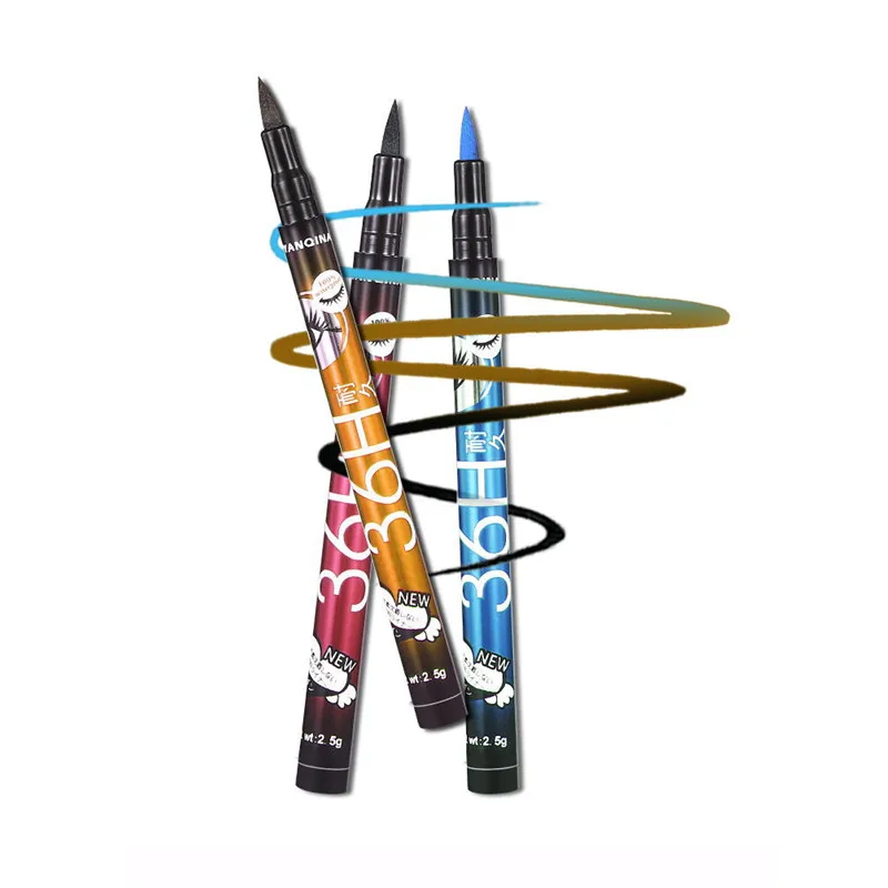 Жидкая матовая подводка для глаз водостойкий пигмент 4 цвета черный синий