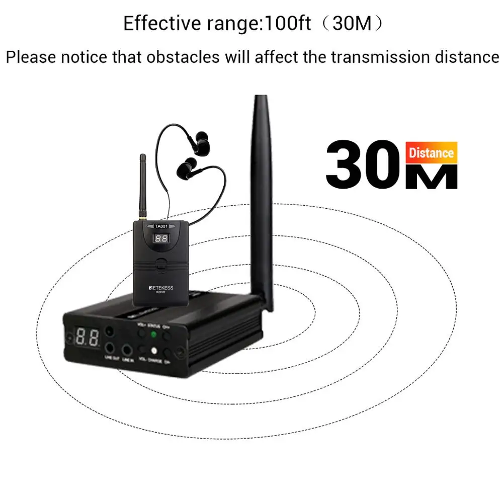 RETEKESS TA001 2 4G Цифровая беспроводная сценическая система аудио в ухо монитор 1