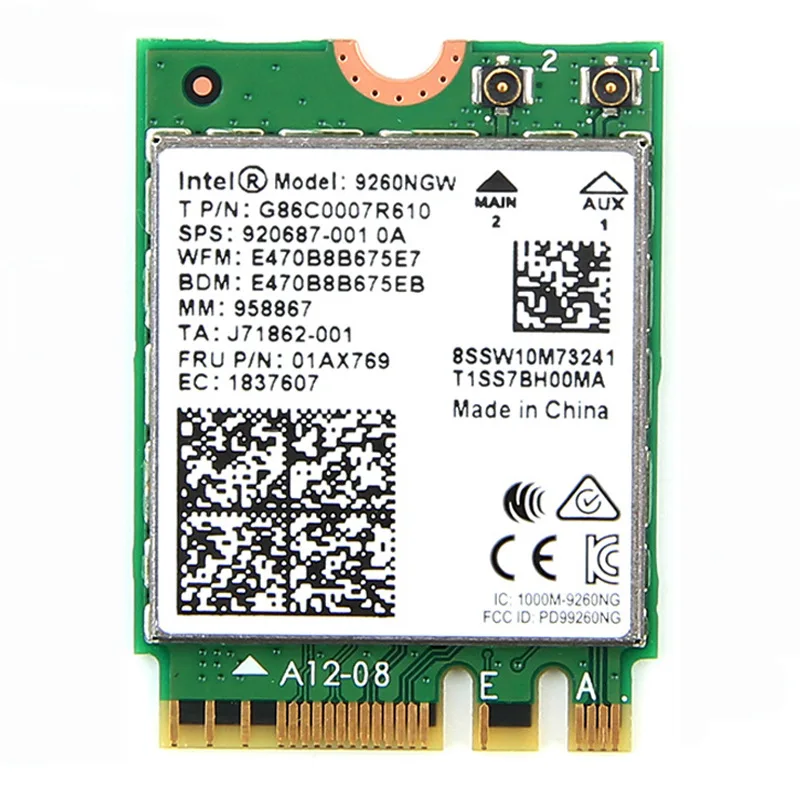 Card Настольный PCI-E 1X беспроводной адаптер конвертер с 1730 Мбит/с Wifi сетевая карта 9260NGW для Intel 9260 Bluetooth 5,0 для Windows 10 - Цвет: Card