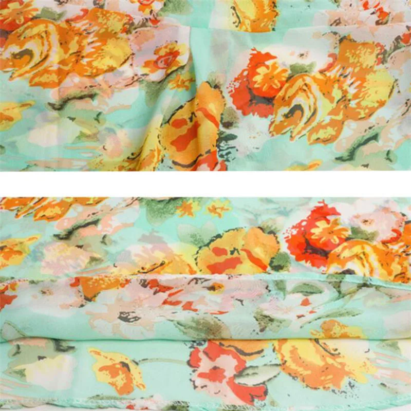 Летняя шифоновая блузка с цветочным принтом новинка 2017 женские повседневные