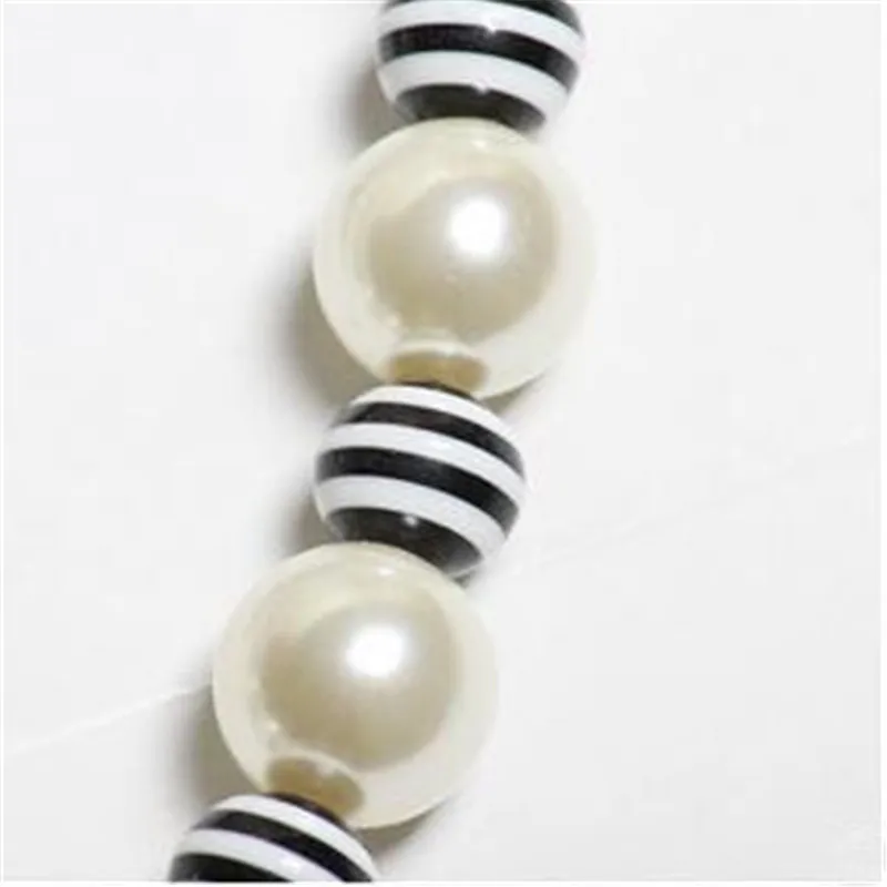 

Korea High Quality Striped Simulated Pearl Bowknot Strand Choker Necklace Children Kids jewelry For Girl Accessories-SLCGNL011F