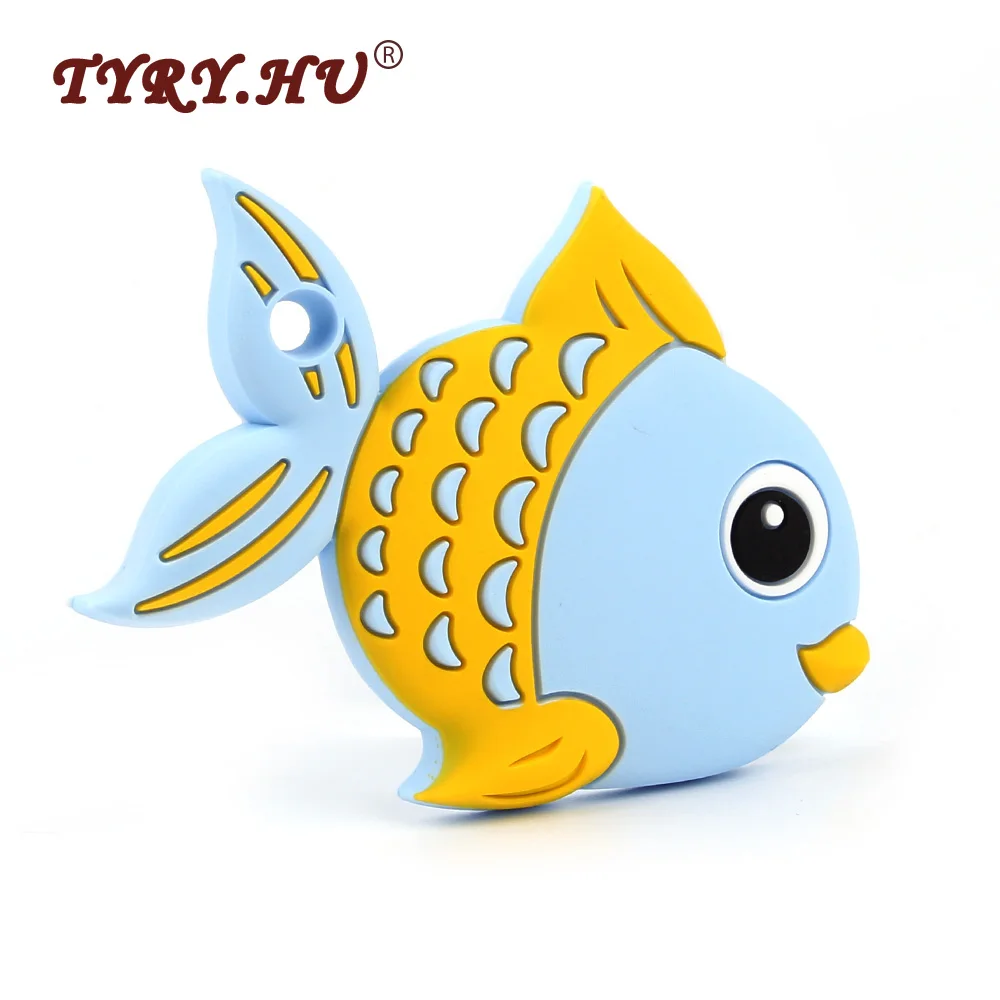 TYRY. HU 1 шт. Силиконовые Прорезыватели BPA Free Mordedor Fish игрушки Детские Силиконовые для Прорезывание Зубов Бусины жевательные подвески для новорожденного ожерелья подвески