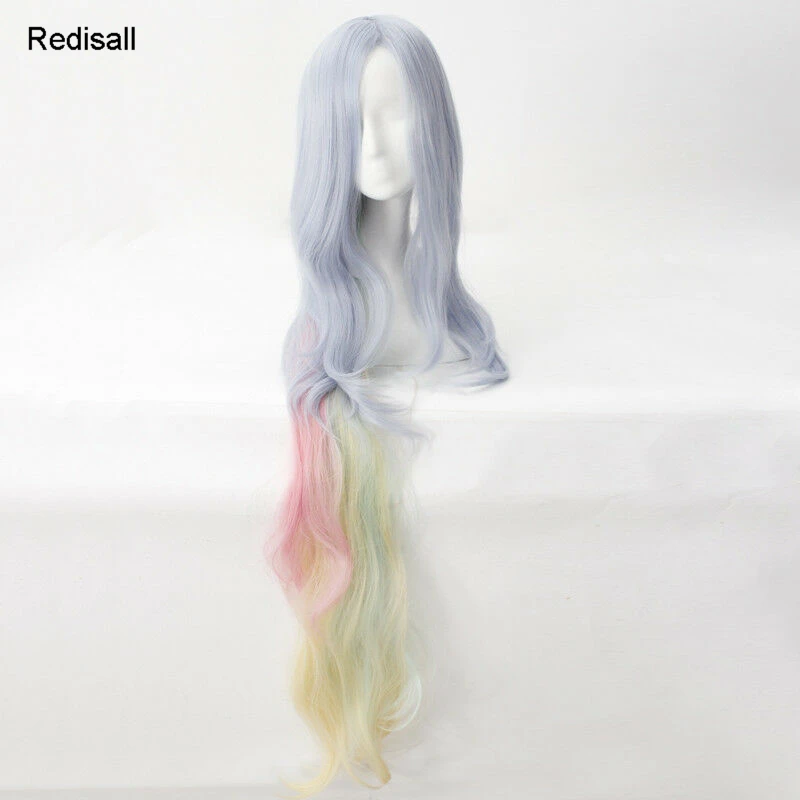Без игры без жизни парик Широ косплей длинные смешанные цвета кудрявые ролевые