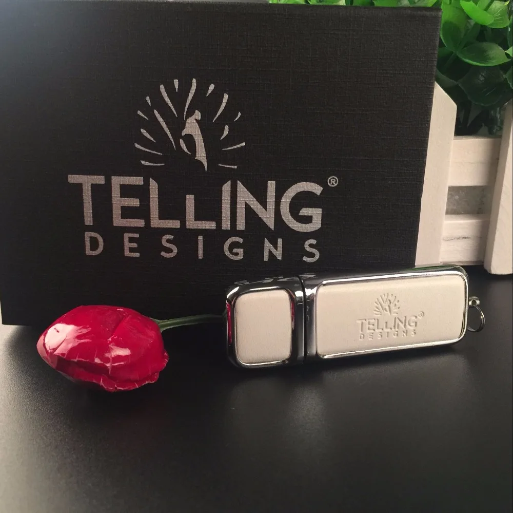Флэш накопитель USB 2 0 из белой кожи с искусственной кожей (более 20 шт. бесплатный