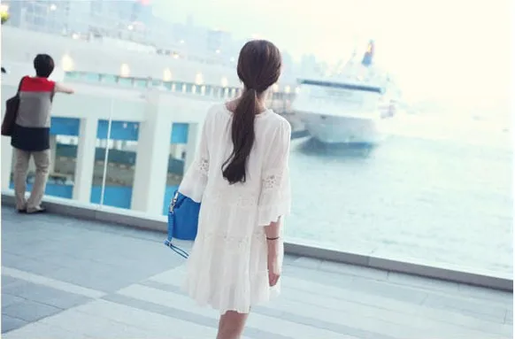 Винтажное платье с цветочной вышивкой белое кружевное женское блузка мини