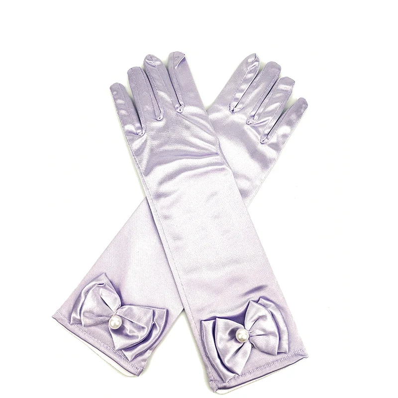 J7 Lanvenders Gloves Аксессуары принцессы для девочек, детские атласные перчатки для стрельбы из лука, костюм для детей, день рождения, Хэллоуин, вечерние, косплей, подарок - Цвет: J7 Lanvenders Gloves