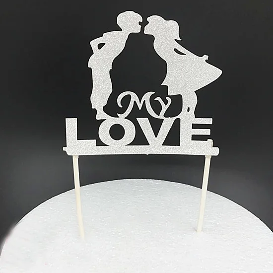 1 шт. свадебные флажки для торта с надписью My Love золотистые черные красные