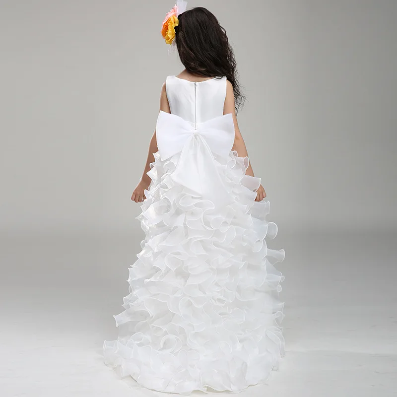 

PLBBFZ Flower Girl Dresses Kids Weddings Elegant Trailing Ball Gown Princess Dress Children Evening Vestido Comunion LS003TW