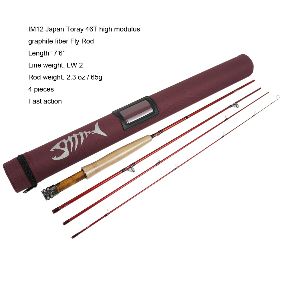 

Aventik IM12 Japan Toray 46T Fly Rods 7'6'' 8'0'' 8'6'' 4sec Fast Action Super Compact Freshwater Trout Fly Fishing Rod