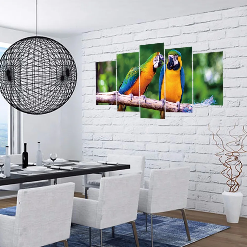 Распродажа 5 шт./компл. 3D мультфильм попугай птица наклейки на стену для детей