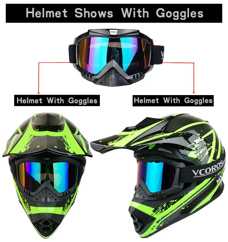 VCOROS углеродное волокно внедорожный мото rcycle шлем Легкий для мужчин ATV moto cross moto rbike гоночный шлем мото шлемы одобренный ECE