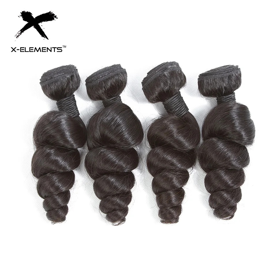 X Element свободные волнистые в наборе волос Weave Расширения натуральный цвет