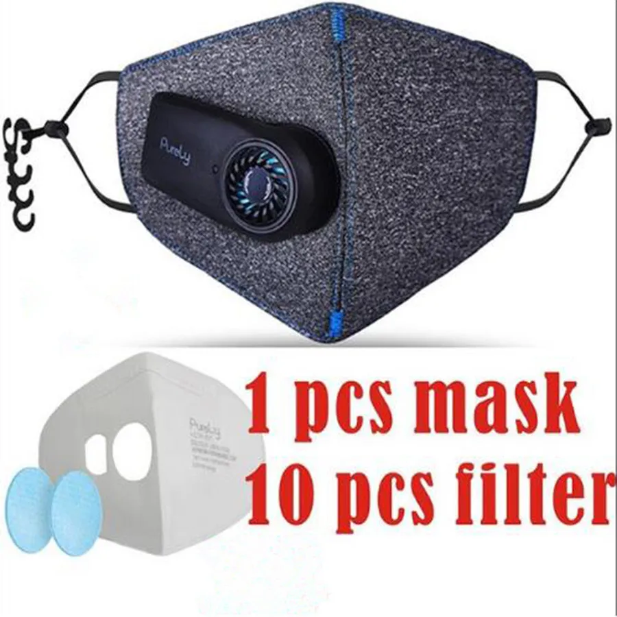 -Mask add Filter Новейший Xiaomi чисто воздушный фильтр-маска Трехмерная структура Смарт PM2.5 против загрязнения отличный очищающий перезаряжаемый фильтр - Цвет: -Mask add Filter