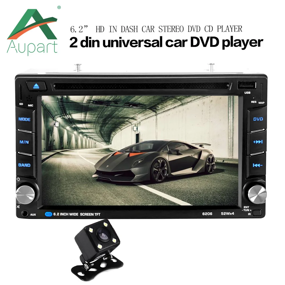 Универсальный 6.2 дюймов 2din Авто Радио Bluetooth Сенсорный dvd-плеер стерео MP3/MP5 AUX FM
