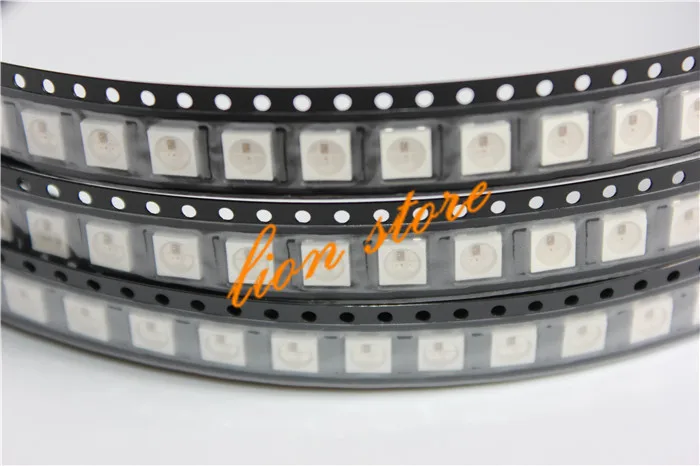 WS2812B светодиодный чип 100 ~ 1000 шт. 5050 RGB SMD Черный/Белый версия WS2812 индивидуально