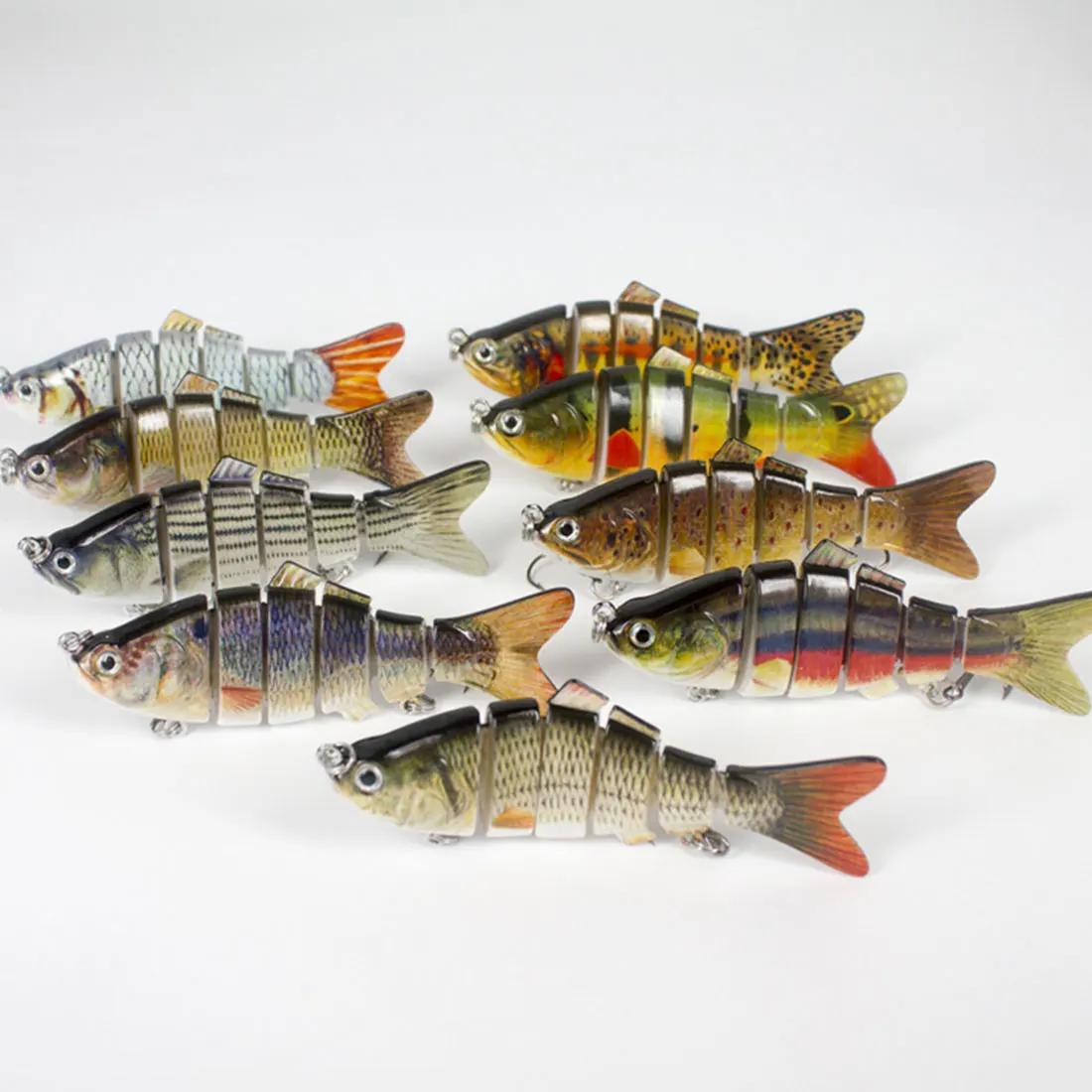 

Fishing 6 Segments Swim bait Crank bait Fishing Lure Bait with Artificial Hooks