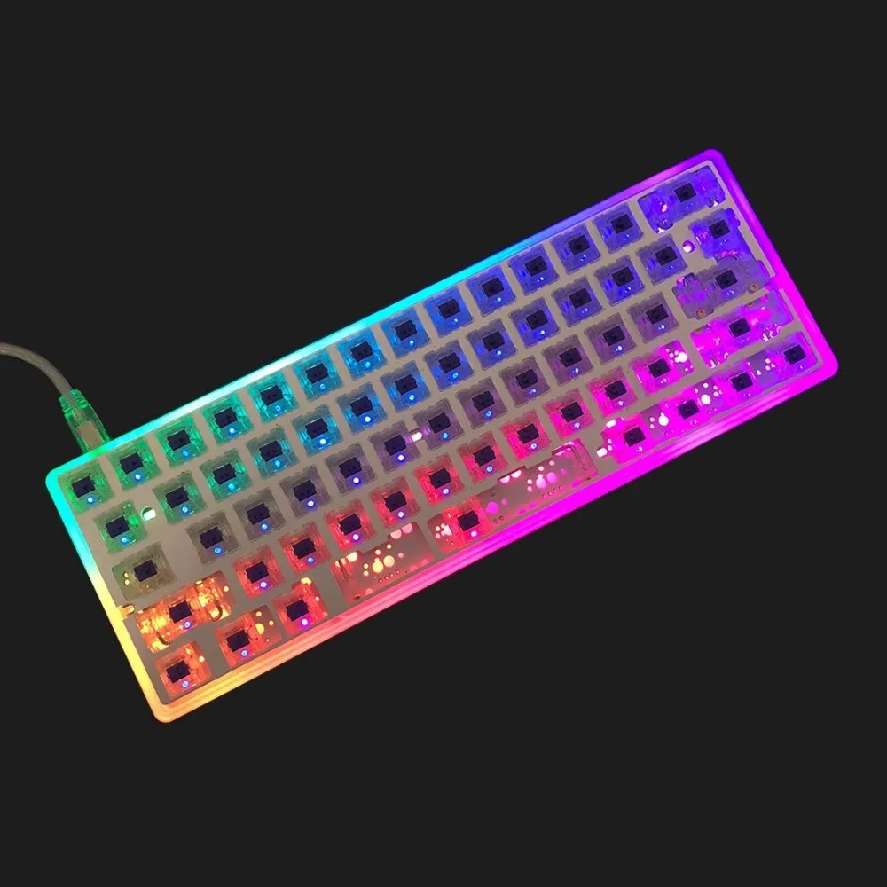 Полностью собранная матовая акриловая 60% клавиатура с DZ60 PCB/Kailh box