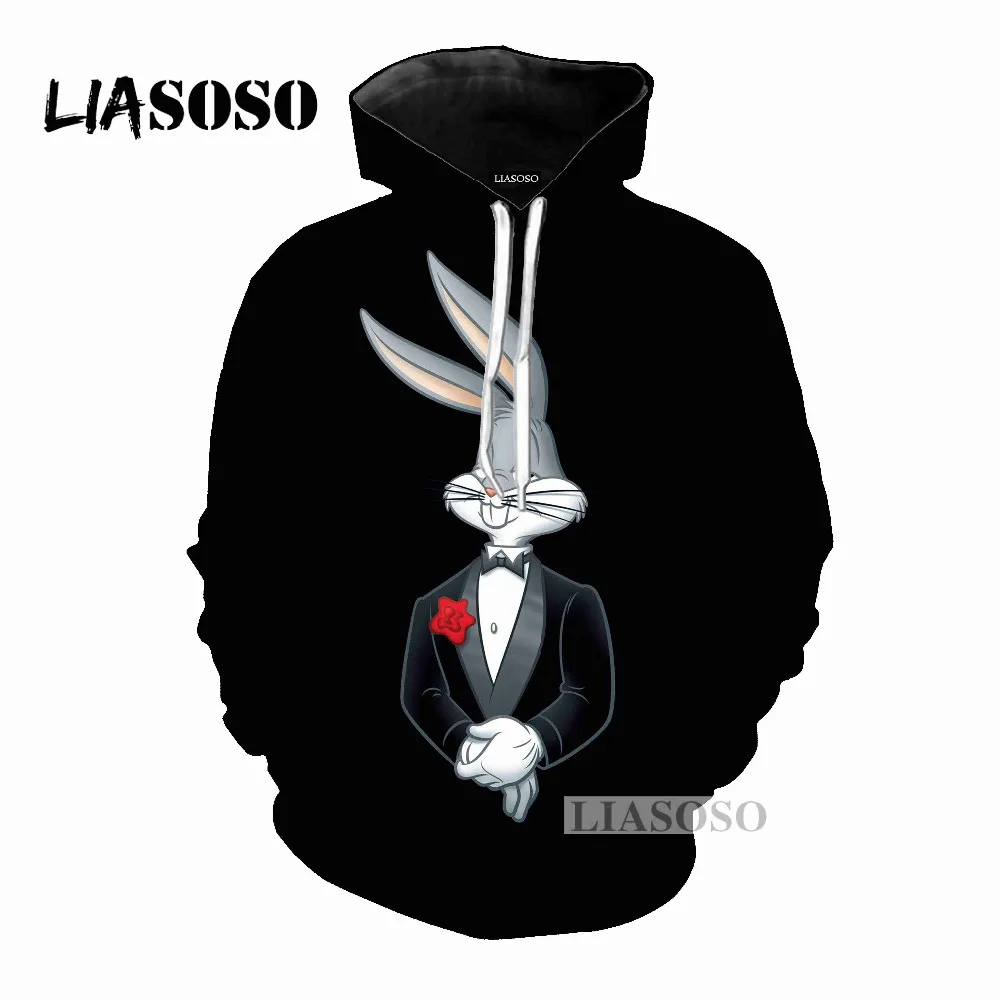 Liasoso Последняя мода с капюшоном обувь для мужчин и женщин мультфильм весело Багз