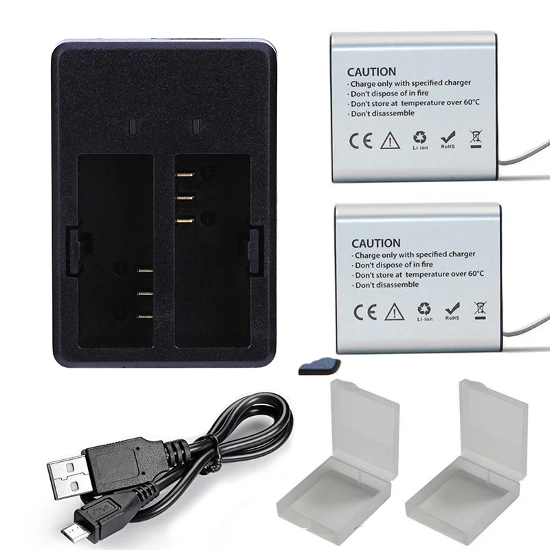 2 шт. аккумулятор для экшн камеры Eken H9 H9R H8 H8R SJ4000 SJ5000 Gitup Andoer Thieye|battery battery battery|batteries