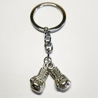 fashion keychain boxing gloves pendant boxer sports keychain diy mens fighting jewelry car keychain ring gift souvenir