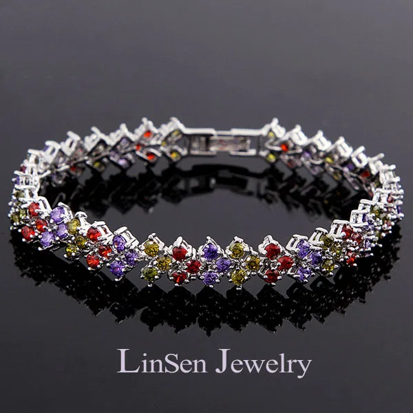 Новое поступление модный роскошный многоцветный/фиолетовый/Белый AAA фианит