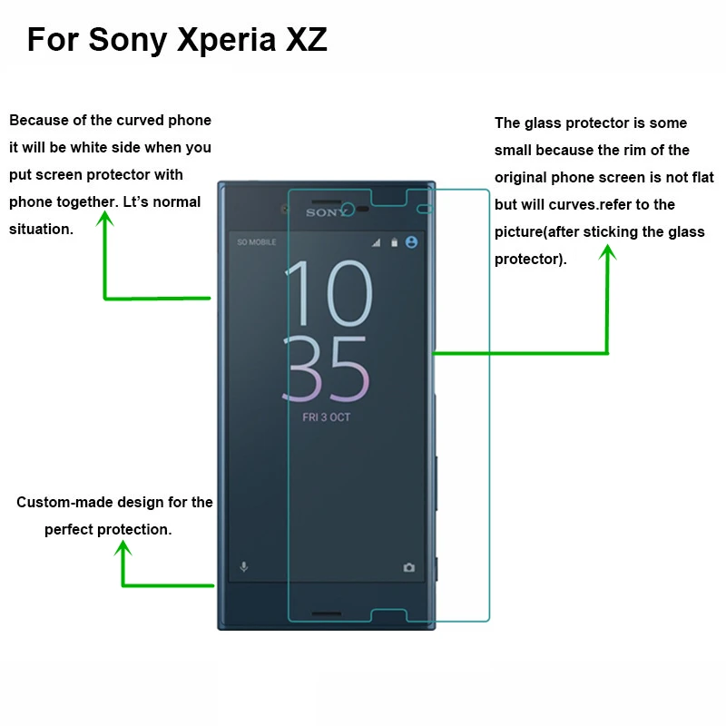2 шт. закаленное стекло для стекла Sony Xperia XZ F8332 Защитная пленка экрана XZs защитная |