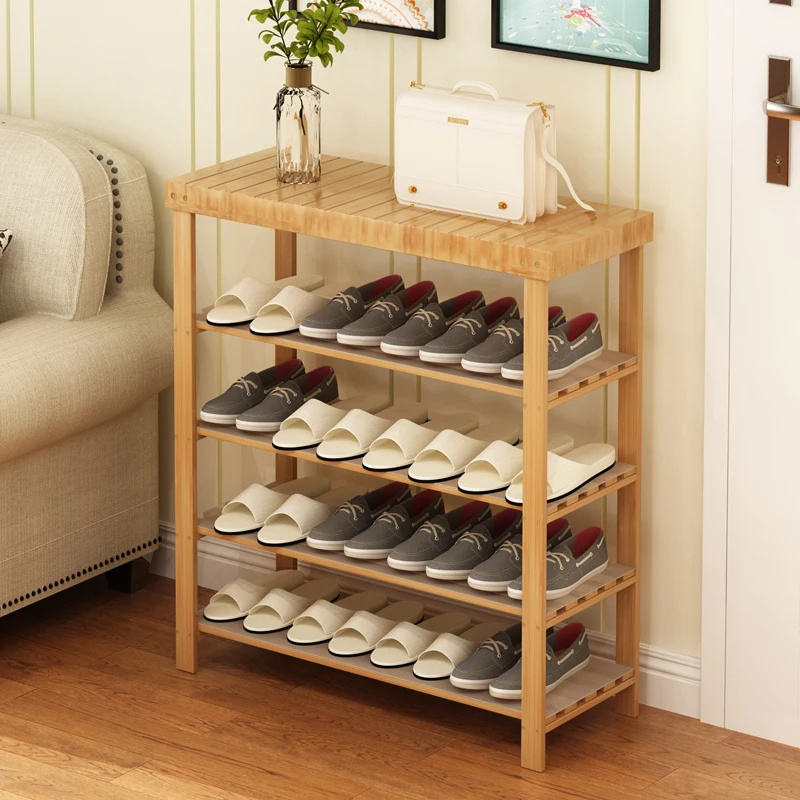 

Shoe Rack Solid Wood Multi-layer Simple Household Bamboo Modern Minimalist Assembly Dormitory Door Storage Rack Shoe Shelf