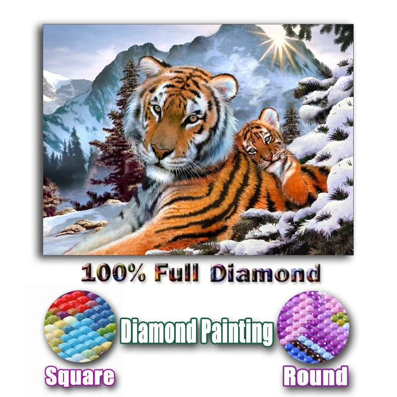 

Камни в форме ромба/круглый дрель 5D DIY алмазная живопись "женские зимние меховые тигра" 3D вышивка крестом, мозаичный Декор подарок