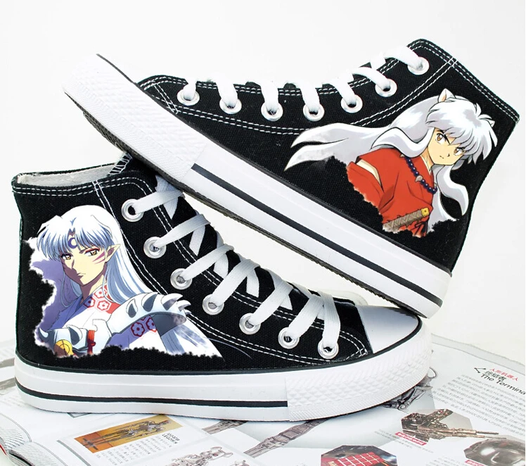 Аниме Inuyasha дизайн на заказ окрашенные кроссовки ручной работы женская мужская повседневная обувь спортивная обувь для косплея