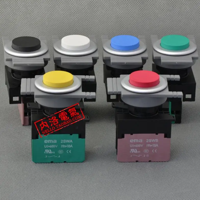 

[SA] импорт EMA 30 мм кнопочный переключатель с подсветкой iself-Сброс E3P2 * красный желтый синий и черный 1NO/1nc--10 шт/партия