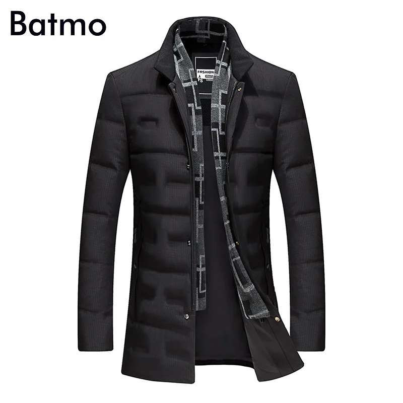 Мужская куртка пуховик Batmo зимняя на белом утином пуху большой размер M L XL XXL XXXL 8903