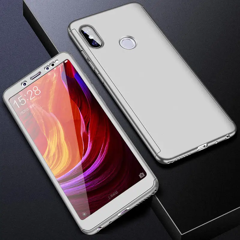 Серебристый 360 градусов полное покрытие чехол для телефона для Xiaomi mi A2 Lite чехол mi 9 8 5 6 5X 6X Противоударная защита чехол s для mi A1 F1 чехол capa - Цвет: Серебристый