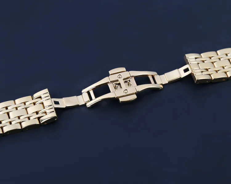 HQ Stainless Steel Watchband 20mm 22mm 24mm Silver Solid Link Watch Band Strap Replacement Bracelet for Men Women + Tool