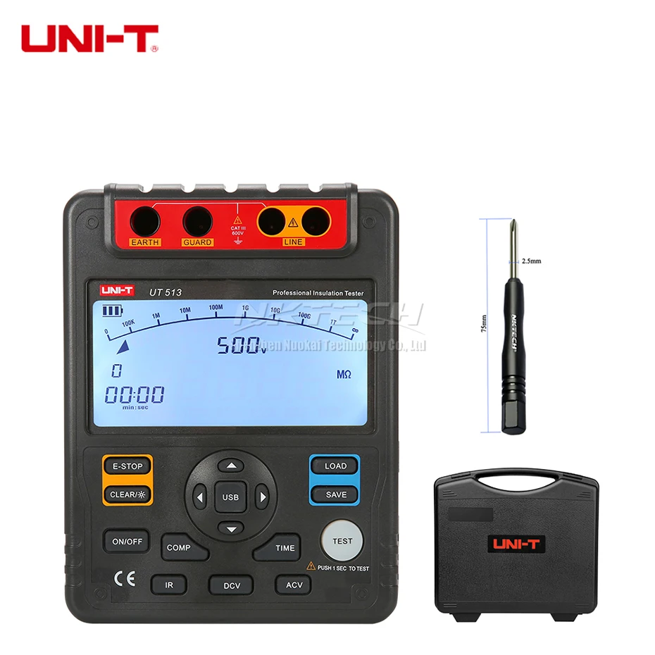 UNI T UT513 5000 в мегомметровый тестер сопротивления заземления мегомметр вольтметр 1