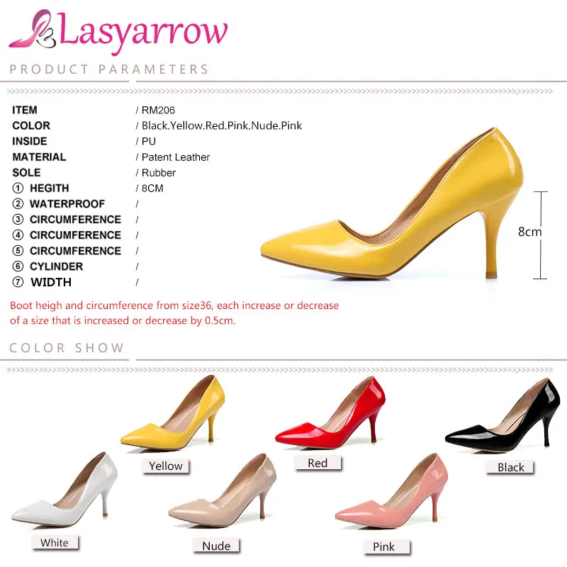 Lasyarrow/женские туфли на высоком каблуке Женские туфли-лодочки из лакированной
