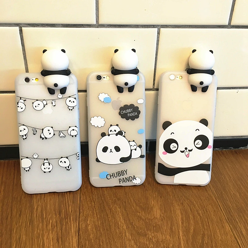 KISSCASE 3D панда для iPhone 6 6S 7 8 Plus силиконовый чехол с шнуровкой милые прозрачные чехлы