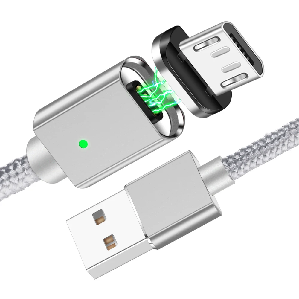Sliver Магнитный usb кабель Олаф для быстрой зарядки для Iphone 7 X XR XS Max Micro usb type C USB C кабель для samsung galaxy S8 S9 Note 9 Plus - Цвет: Sliver