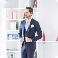 men suit for wedding navy blue bridegroom blazer prom groomsmen custom made tuxedos slim fit formal terno masculino groom wear