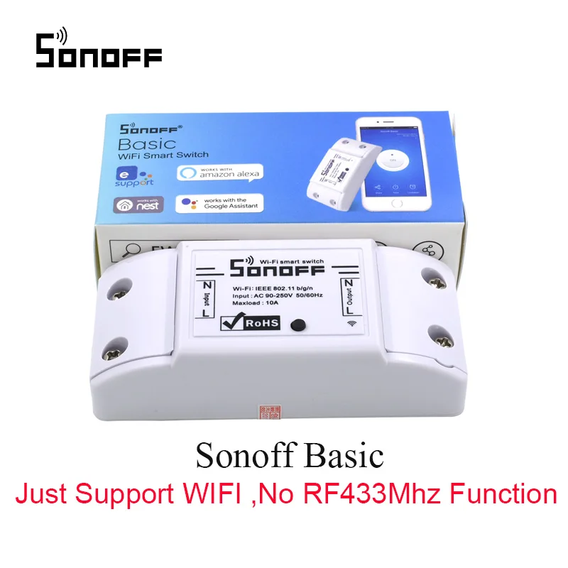 Sonoff Basic/RF wifi переключатель, беспроводной пульт дистанционного управления, умный переключатель, wifi модуль автоматизации, набор таймера для самостоятельной сборки, работает с Alexa 10A/2200W - Комплект: Sonoff Basic
