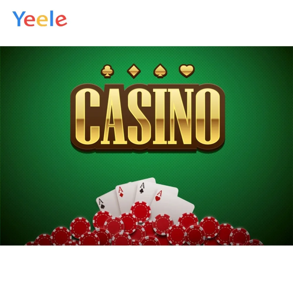 Фоны для фотосъемки Yeele с изображением казино игральных карт зеленых игр