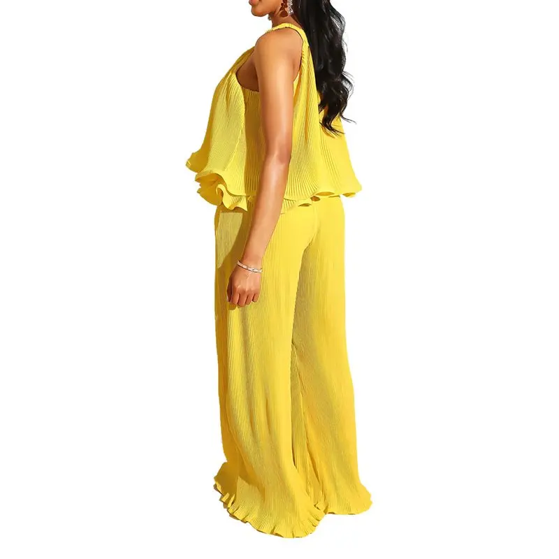 Женский комплект из 2 предметов в африканском стиле желтый свободный пляжный