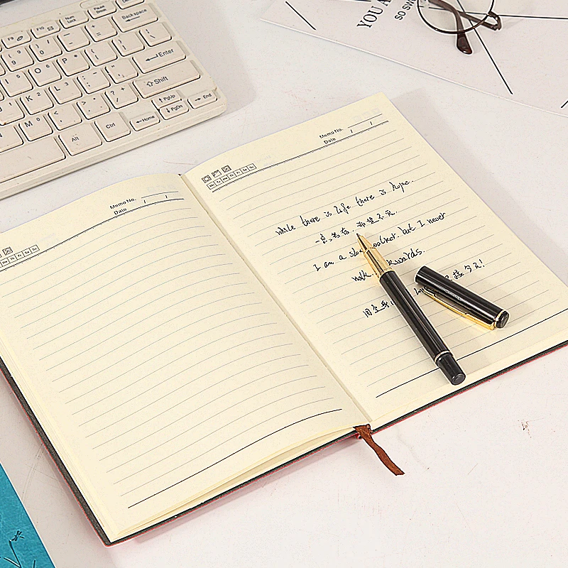 

Business Pu leather with multi-color cover meeting Office school Notebook Agenda planner Bujo thickening Diary Notepad Gift