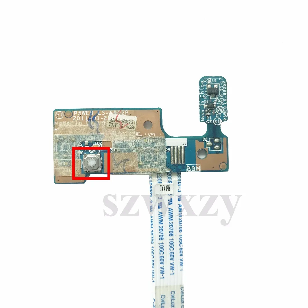 LS 6902P для Acer Aspire 5350 5750 5750G 5755 панель кнопки питания с кабелем полностью