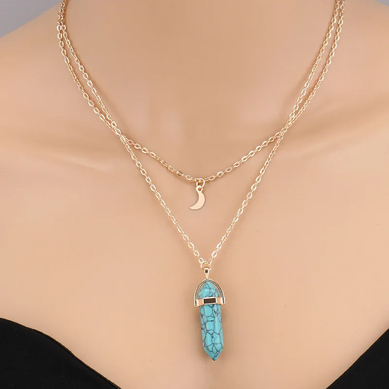 Женское Ожерелье Seblasy винтажное многослойное ожерелье с Луной пером крестом