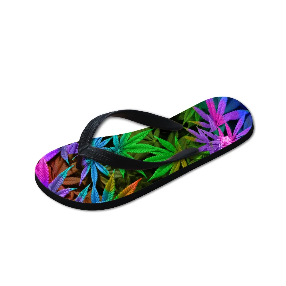 WHEREISART/Мужская обувь для душа в бассейне с принтом кленового листа мужская