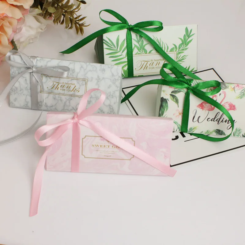 

100 шт., оригинальная коробка для упаковки шоколадных конфет и печенья, с лентой