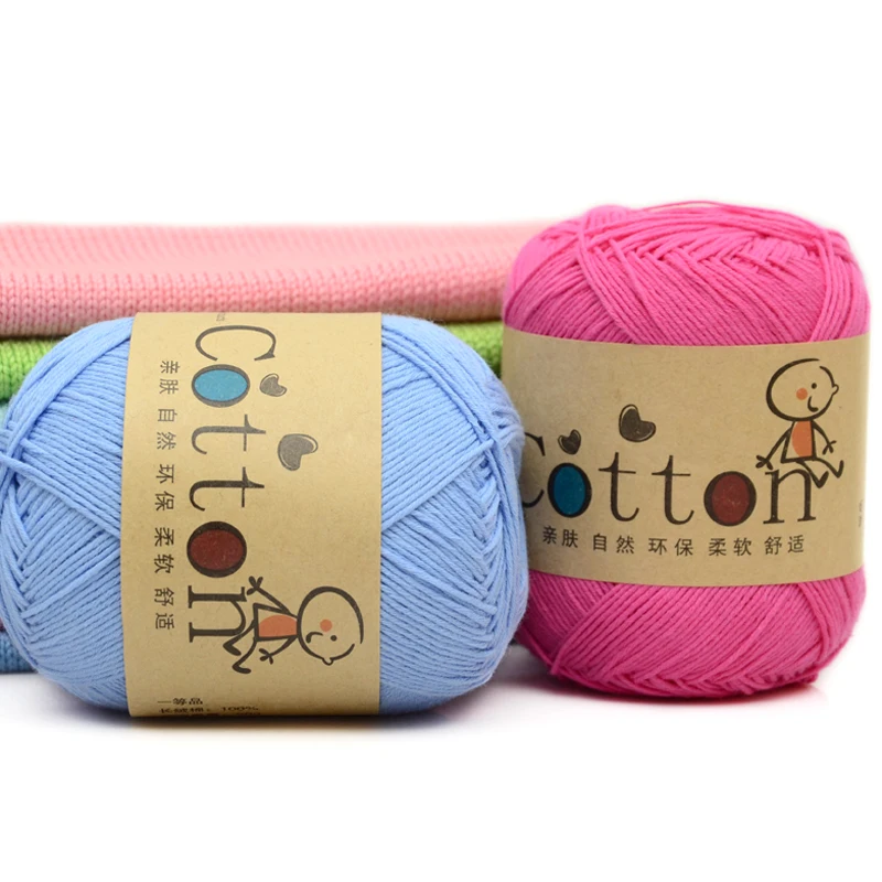 100% хлопок пряжа ручного вязания для ребенка свитер шарф шапка 50 г/шар бесплатная
