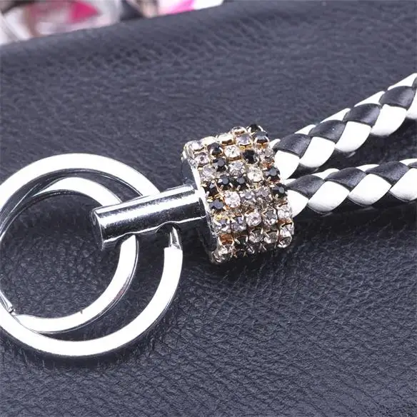 QM012-5 Дешево! Двойная петля Кристалл rhinestone брелок креативный брелок кошелек сумка Подвеска на рюкзак 21 цвет - Цвет: QM012-5