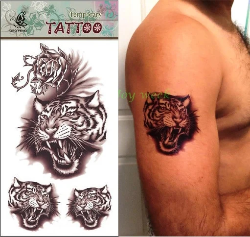 Водостойкая временная татуировка-наклейка тигровый цветок татуировки для